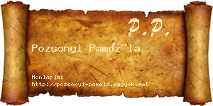 Pozsonyi Paméla névjegykártya